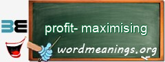 WordMeaning blackboard for profit-maximising